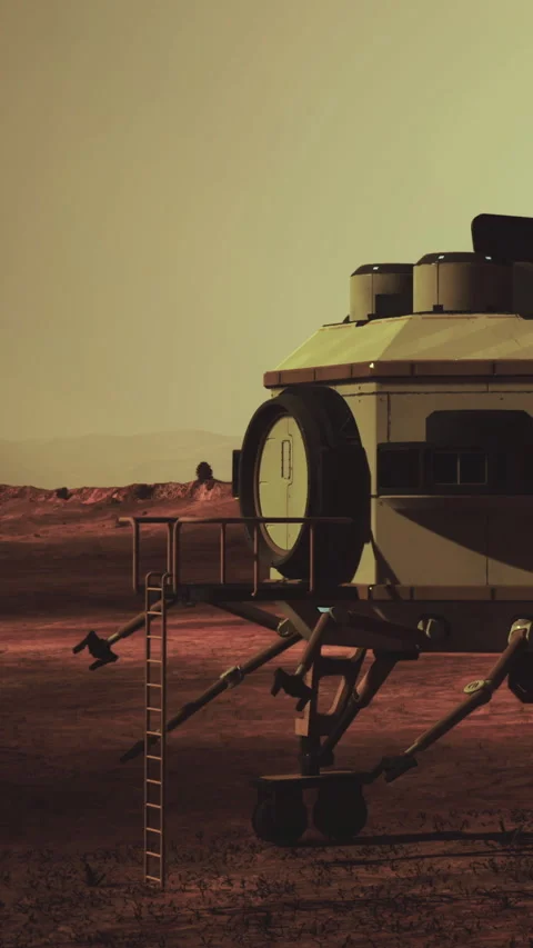 Mars lander explores surface and prepares for study of the environment Stock Footage 330266111
