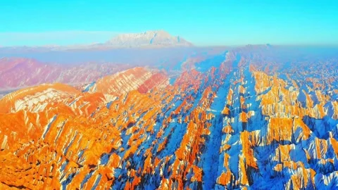 Mars Like Landscape China Danxia 4K Stock Footage 335078871