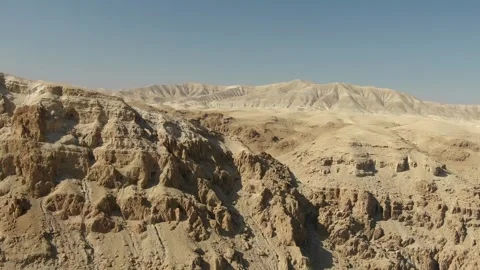 Mars Landscape Desert Mountains Rugged Cliff Hill Dust Rover Technology Video stock 307100171