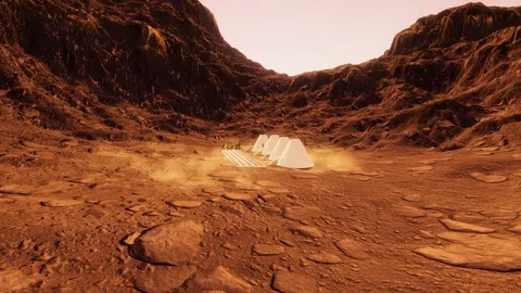 Mars Landscape Extremely Detailed And Realistic 3D Animation In 4K Stock Footage 91672302