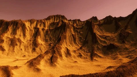 Mars Landscape Extremely Detailed And Realistic 3D Animation In 4K Stock Footage 91797341