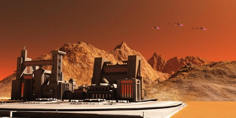 Mars Landscape Stock Illustration
