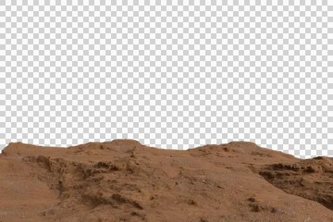 A Mars landscape under a black sky, showing rugged Stock Photos