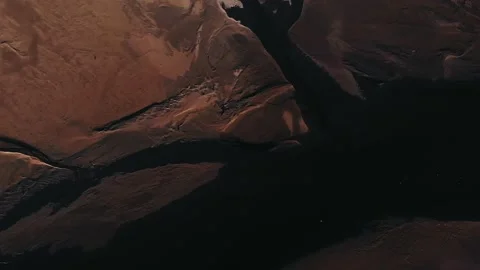 Mars looking landscape of river streams revealing a small peninsula Stock Footage 170757743