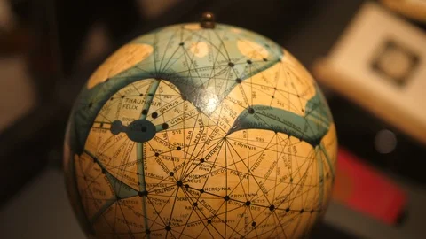  Mars Lowell's rotating Globe Emmy Ingeborg Brun Glober educational detailed Map Stock Footage 124668885