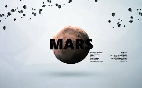 Mars. Minimalistic style Stock Photos