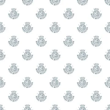 Mars mission pattern seamless Stock Illustration