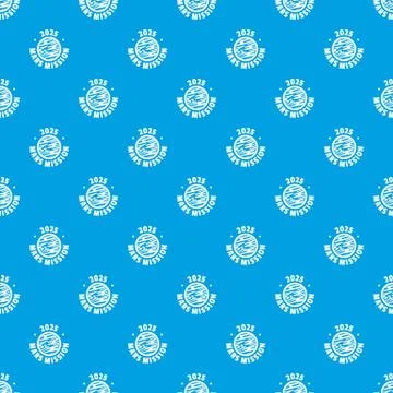 Mars mission pattern vector seamless blue Stock Illustration