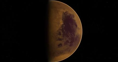 Mars in the night sky showcasing its unique surface and atmosphere Stock Illustration