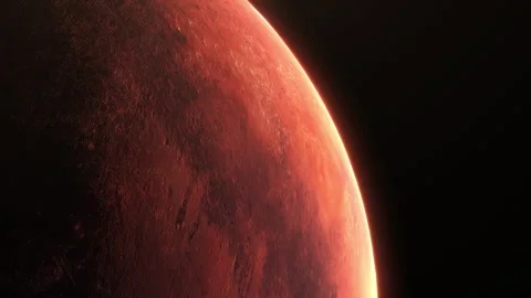 Mars from the orbit view space planet animation in deep space Stock Footage 306096514
