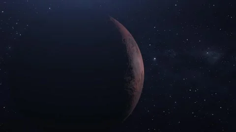 Mars from the other side. Flight around Mars. Milky Way view. Stock Footage 264122964