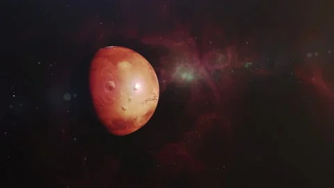 Mars in outer space. Elements of this footage furnished by NASA. Stock Footage 133805166