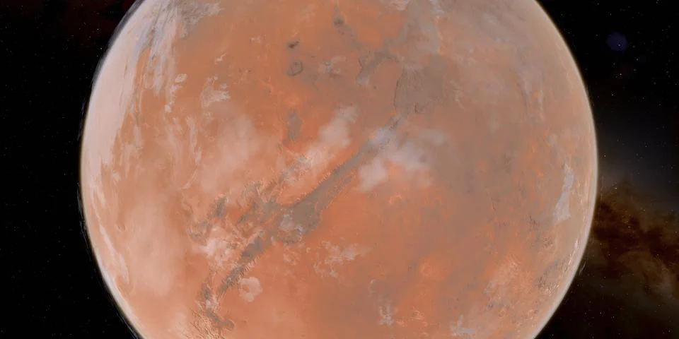 Mars Outflow Channels Stock Illustration