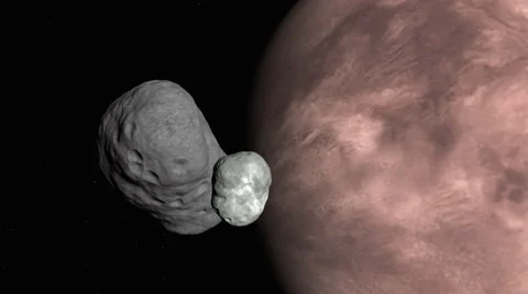 Mars, Phobos and Asteroid - Move In - 29.97 FPS Stock Footage 68750093