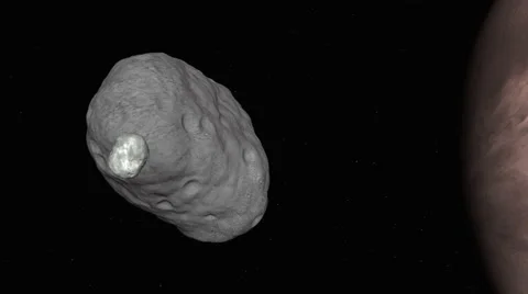 Mars, Phobos and Asteroid - Overtake and Pan - 25 FPS Stock Footage 68748449