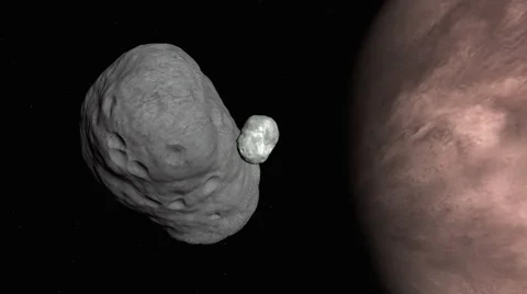 Mars, Phobos and Asteroid - Pan - 25 FPS Stock Footage 68754633