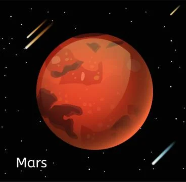Mars planet 3d vector illustration Stock Illustration