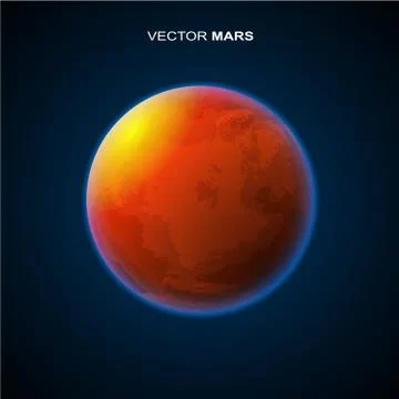 Mars planet 3d vector illustration. Illustrazione stock