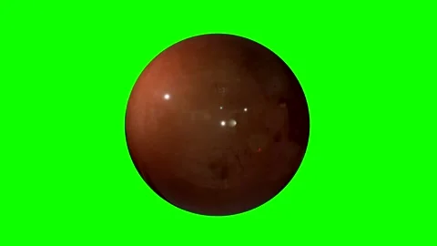 Mars planet animation in green screen. Close to the World, Mars is rotating. Stock Footage 260865473