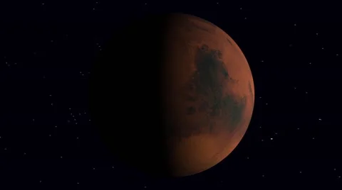 Mars planet in closed vision from space with stars and universe on background Stock Footage 59866030