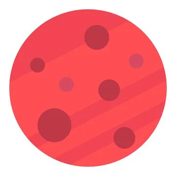Mars planet flat clipart vector illustration 스톡 일러스트