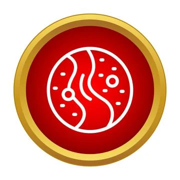 Mars planet icon representing space exploration and science Stock Illustration