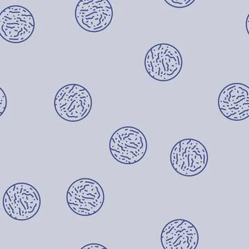 Mars planet line seamless pattern Stock Illustration