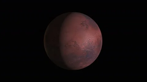 Mars, the planet rotates on a black background Stock Footage 67741750