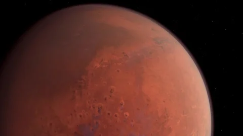 Mars Planet Rotating Close Up Video stock 77333056