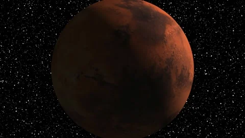 Mars planet rotating with galaxy background. Stock Footage 298980449