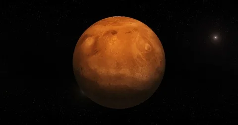 Mars planet rotating in its own orbit in the outer space. Loop Video stock 91179256