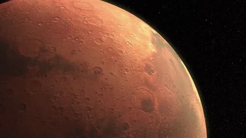 Mars planet rotating in its own orbit in outer space. Stock Footage 288422738