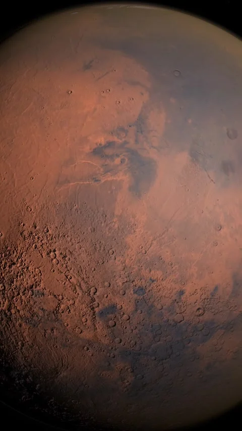 Mars Planet Rotating in the outer space.. Orbiting Planet Mars. 库存影片 312515990