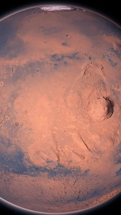 Mars Planet Rotating in the outer space.. Orbiting Planet Mars. 库存影片 312516051