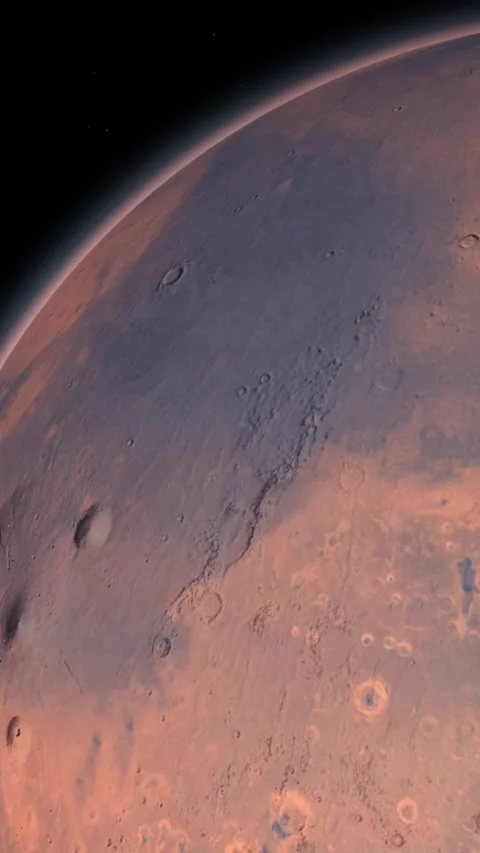 Mars Planet Rotating in the outer space.. Orbiting Planet Mars. 库存影片 312516076