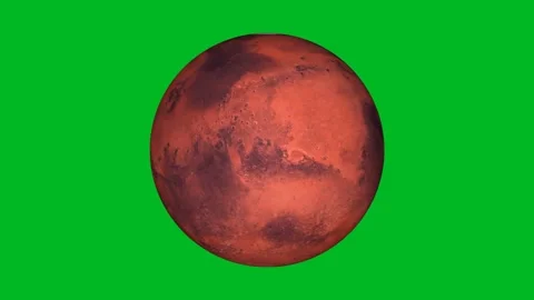 Mars planet rotation or spinning green screen Stock Footage 151359901