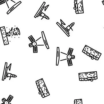 Mars planet science space cosmos vector seamless pattern Stockillustratie