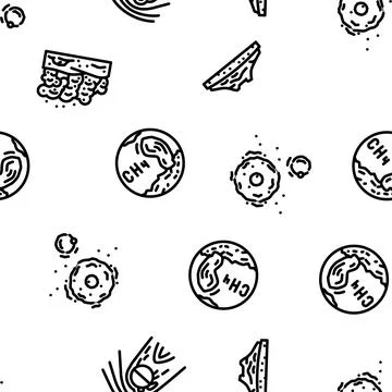 Mars planet science space cosmos vector seamless pattern イラスト素材