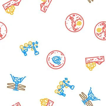 Mars planet science space cosmos vector seamless pattern 스톡 일러스트