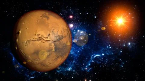 Mars Planet Solar System space isolated Illustrazione stock