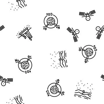 Mars planet space astronomy vector seamless pattern Stockillustratie