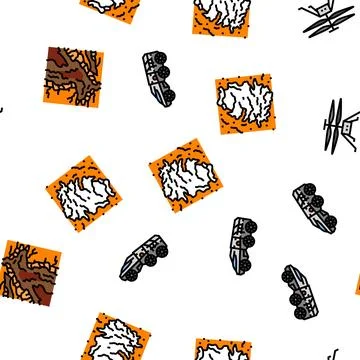 Mars planet space astronomy vector seamless pattern イラスト素材