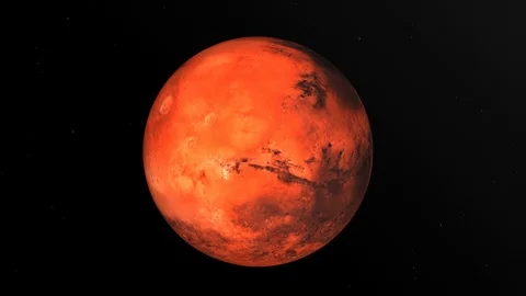 Mars planet in the space loop animation Stock Footage 124667441