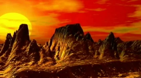 Mars like planet surface Stock Footage 671498