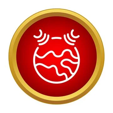 Mars planet transmitting radio waves minimal icon Stock Illustration