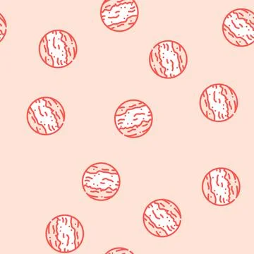 Mars planet vector seamless pattern Stock Illustration