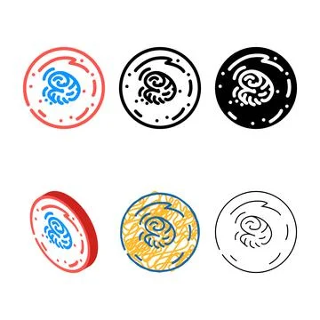 Mars polar ice caps planet color icon vector minimal Stock Illustration