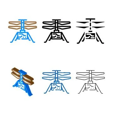 Mars range helicopter planet color icon vector Stock Illustration
