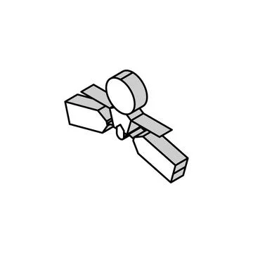Mars reconnaissance orbiter planet isometric icon vector illustration Stock Illustration