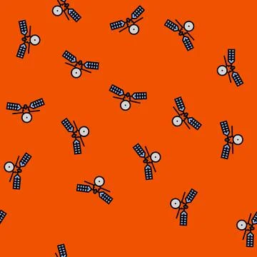 Mars reconnaissance orbiter planet vector seamless pattern Stock Illustration